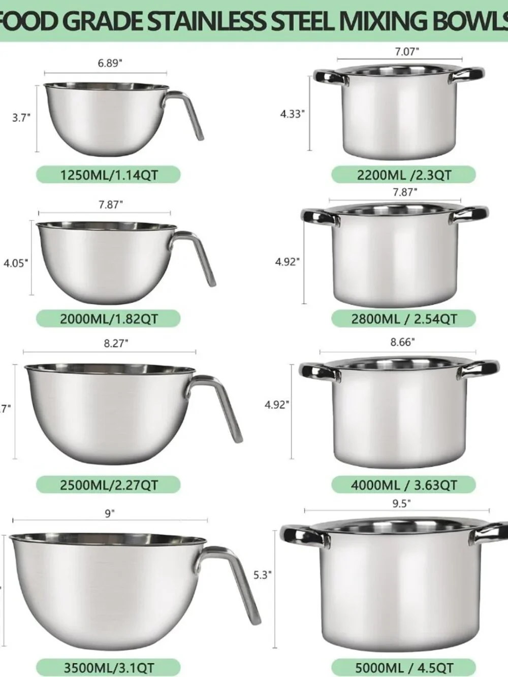 3.1QT Double Boiler Melting Pot & 4.5QT Stainless Steel Cookware Set